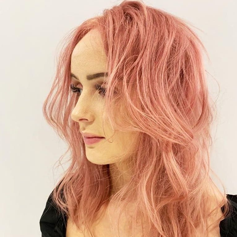 pink coloured hair